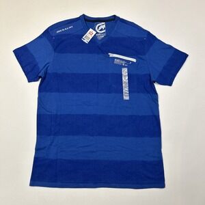 Ecko Unltd Shirt Adult XL Extra Large Blue Jersey Style V-Neck Men